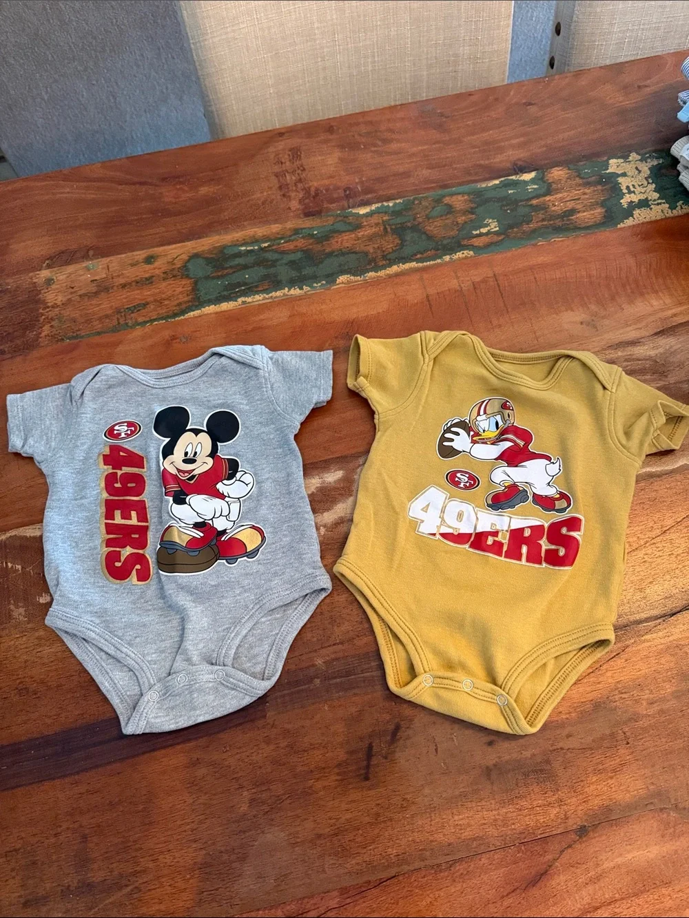 Disney Baby One-Piece Bodysuits - Gray & Mustard